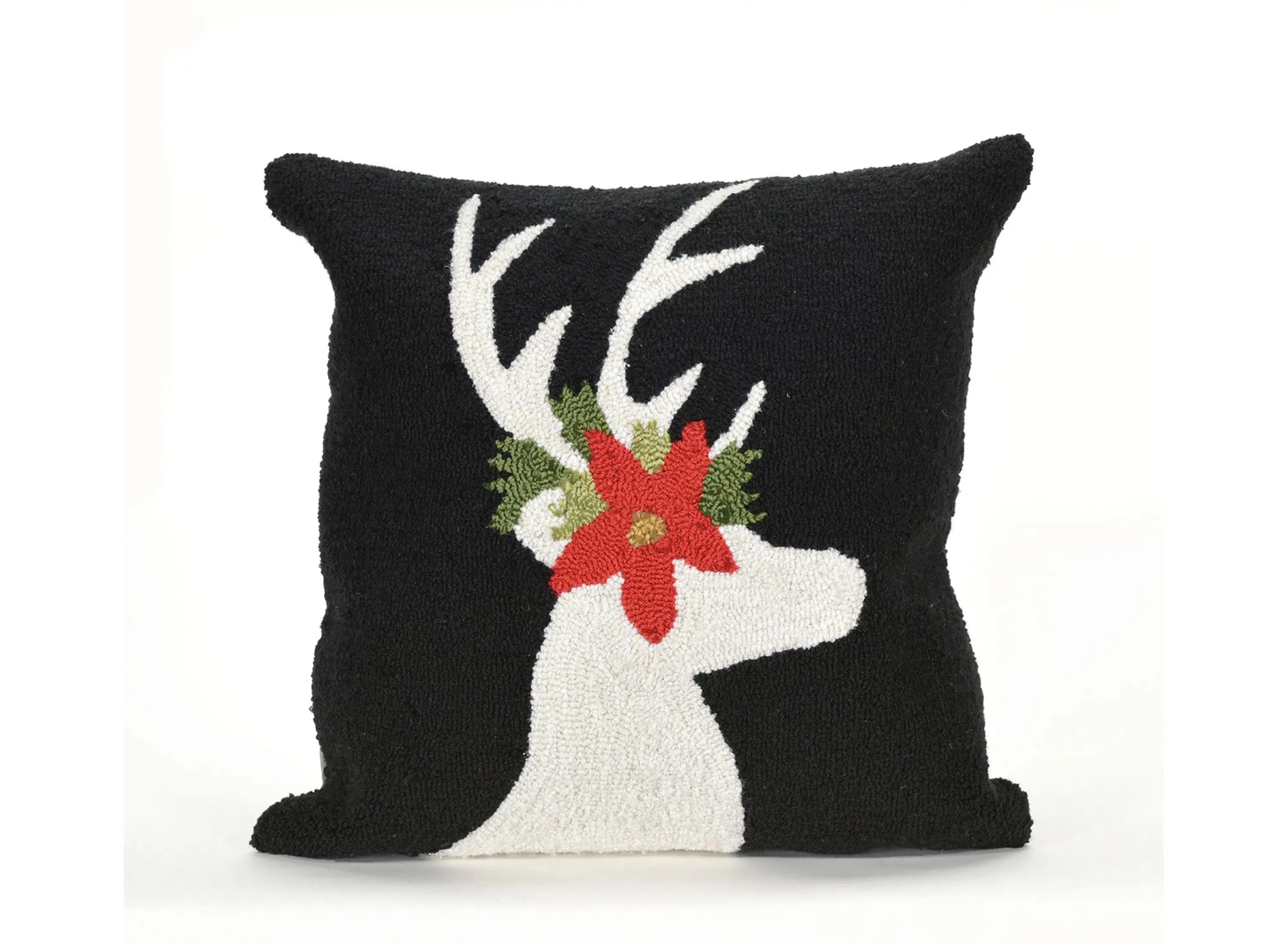 Liora Manne Frontporch Reindeer Pillow in Black by Trans-Ocean Import Co Inc