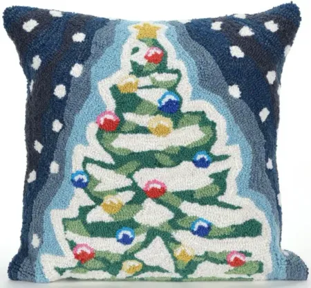 Liora Manne Frontporch Xmas Tree Pillow in Navy by Trans-Ocean Import Co Inc