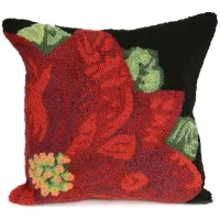 Liora Manne Frontporch Poinsettia Pillow in Black by Trans-Ocean Import Co Inc