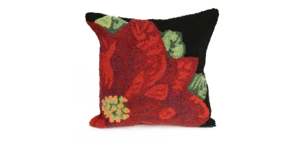 Liora Manne Frontporch Poinsettia Pillow in Black by Trans-Ocean Import Co Inc