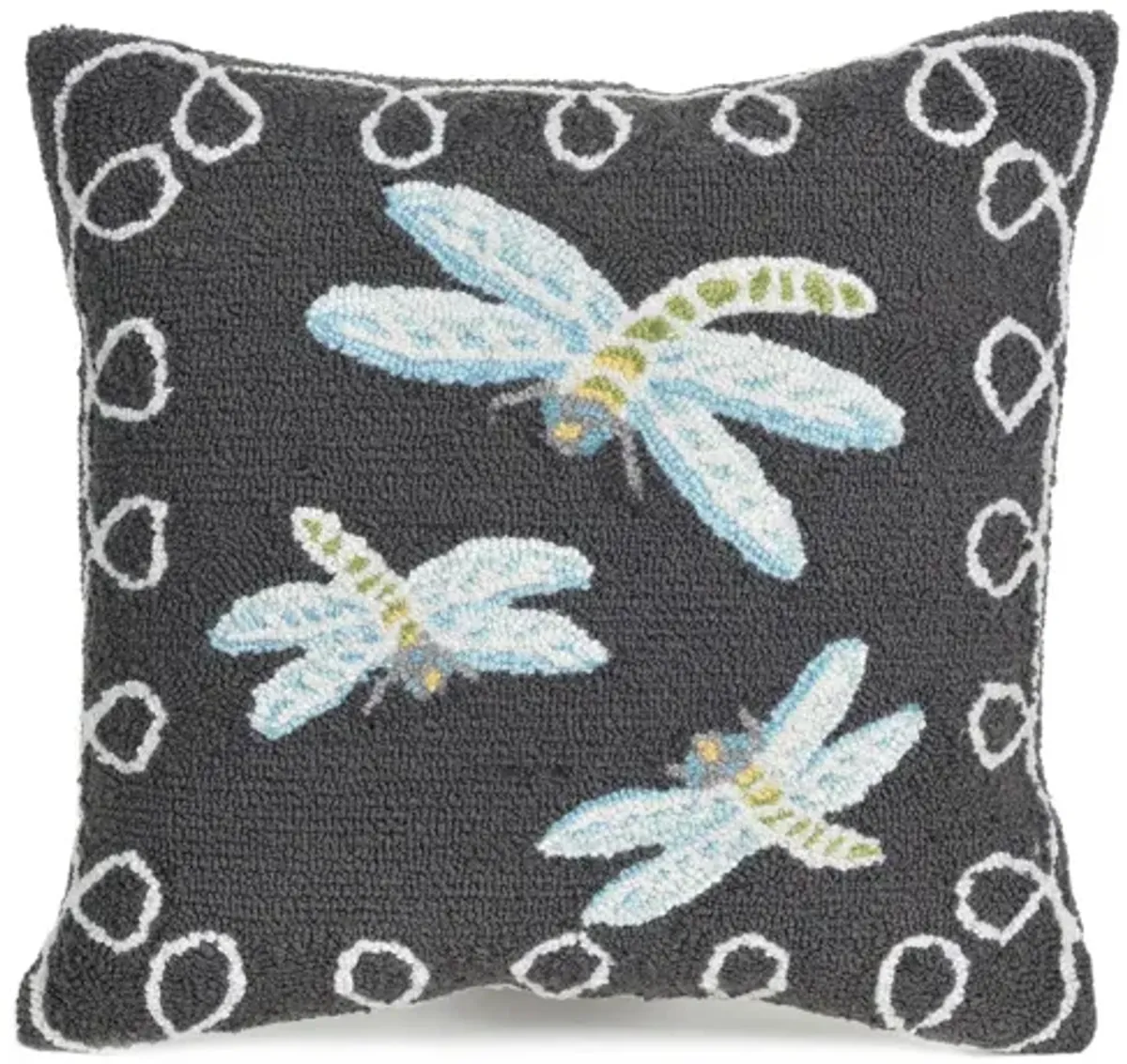 Liora Manne Frontporch Dragonfly Pillow in Black by Trans-Ocean Import Co Inc