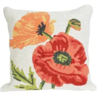 Liora Manne Frontporch Icelandic Poppies Pillow in Natural by Trans-Ocean Import Co Inc