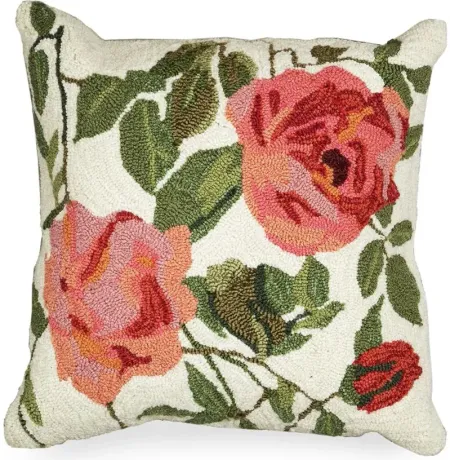 Liora Manne Frontporch China Roses Pillow in Rose by Trans-Ocean Import Co Inc