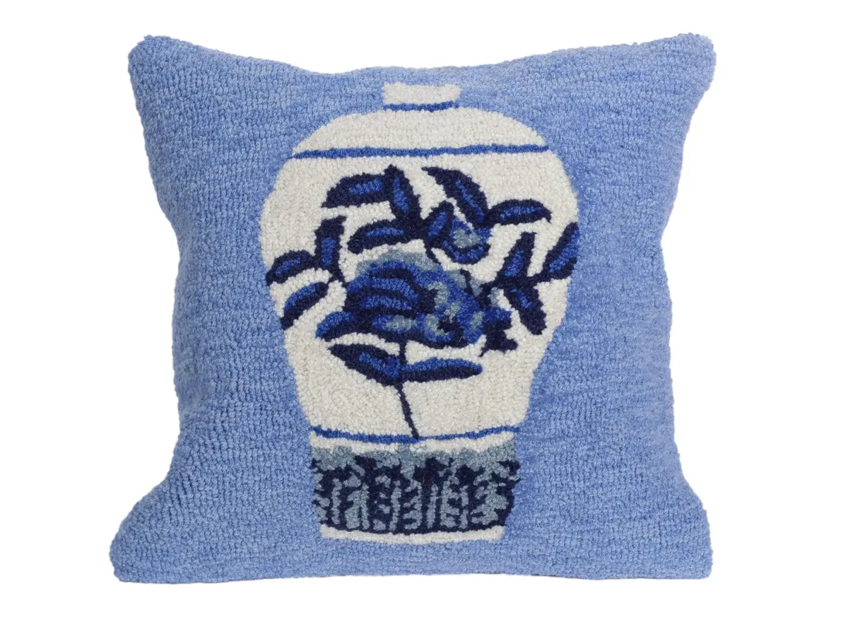 Liora Manne Frontporch Ginger Jars Pillow in Blue by Trans-Ocean Import Co Inc