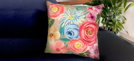 Liora Manne Illusions Flower Garden Pillow in Taupe by Trans-Ocean Import Co Inc