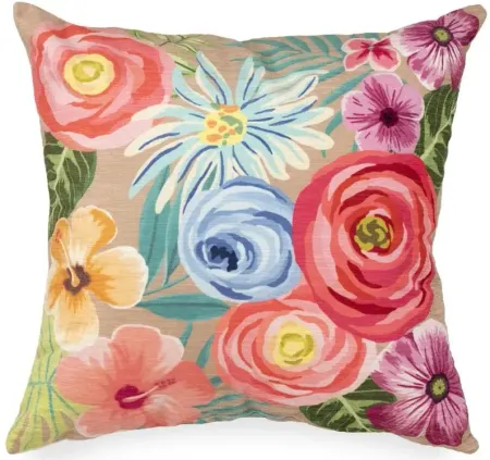 Liora Manne Illusions Flower Garden Pillow in Taupe by Trans-Ocean Import Co Inc