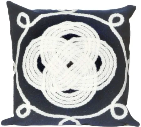 Liora Manne Visions II Ornamental Knot Pillow in Navy by Trans-Ocean Import Co Inc