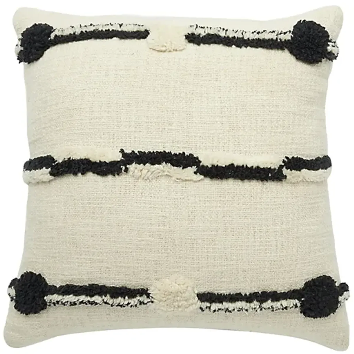 Mina Victory Connect The Dot Throw Pillow in Black Ivory by Nourison