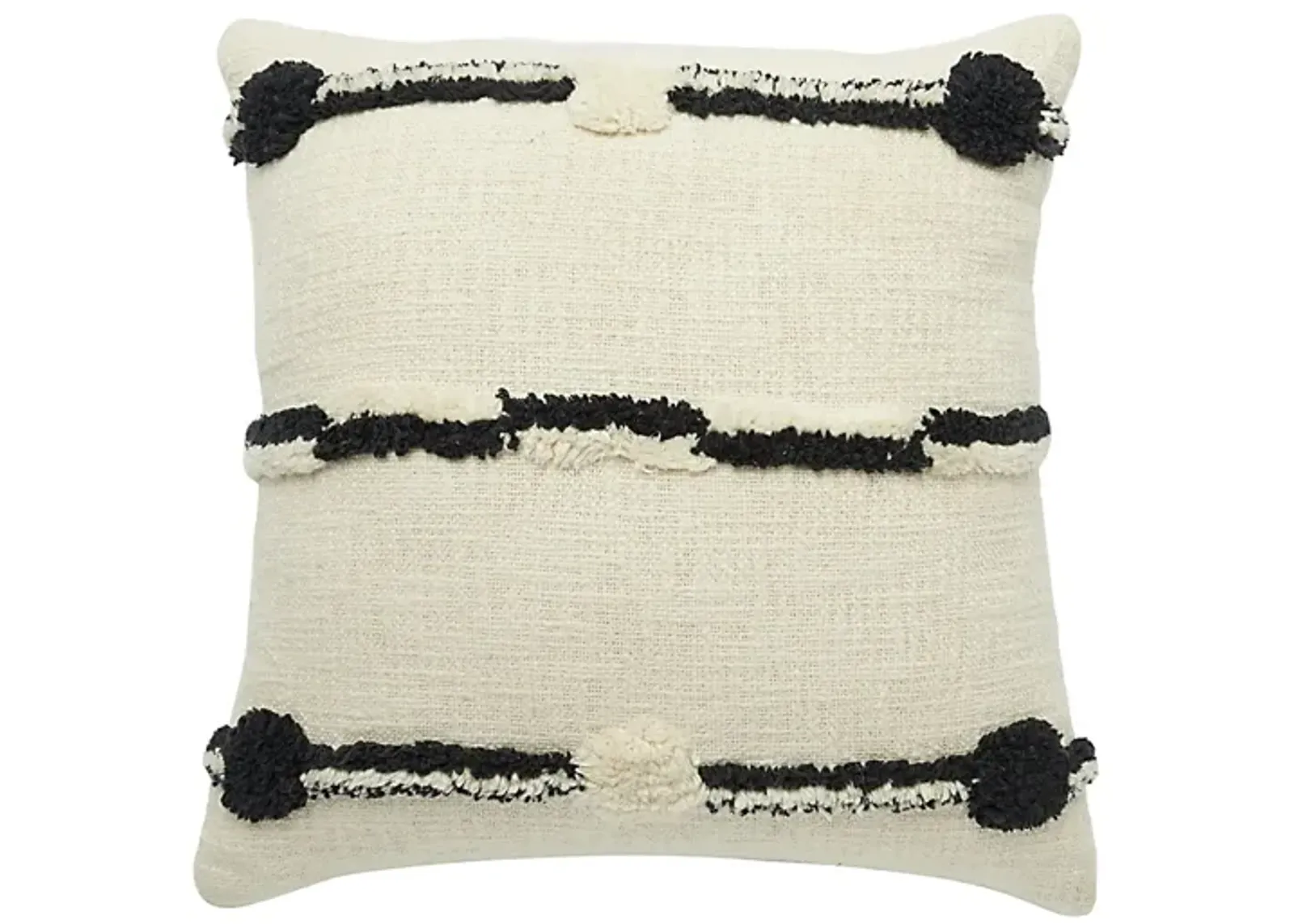 Mina Victory Connect The Dot Throw Pillow in Black Ivory by Nourison