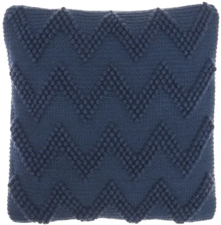 Mina Victory 20" Square Chevron Throw Pillow in Navy by Nourison