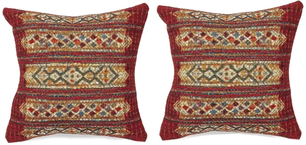 Liora Manne Marina Tribal Stripe Pillow Set - 2-pc. in Red by Trans-Ocean Import Co Inc