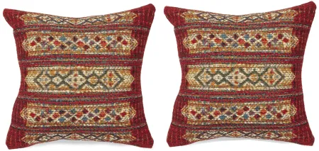Liora Manne Marina Tribal Stripe Pillow Set - 2 Pc. in Red by Trans-Ocean Import Co Inc