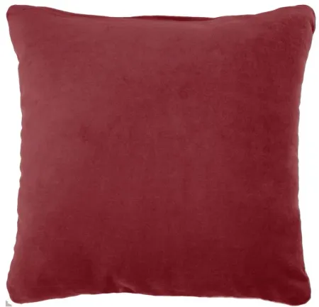 Nourison Solid Velvet Throw Pillow in Red by Nourison
