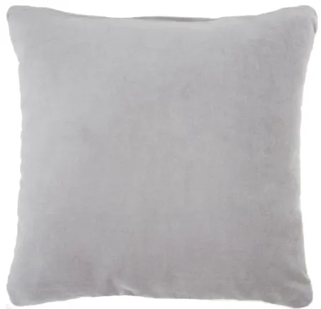Nourison Solid Velvet Throw Pillow in Gray by Nourison