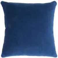 Nourison Solid Velvet Throw Pillow in Navy by Nourison