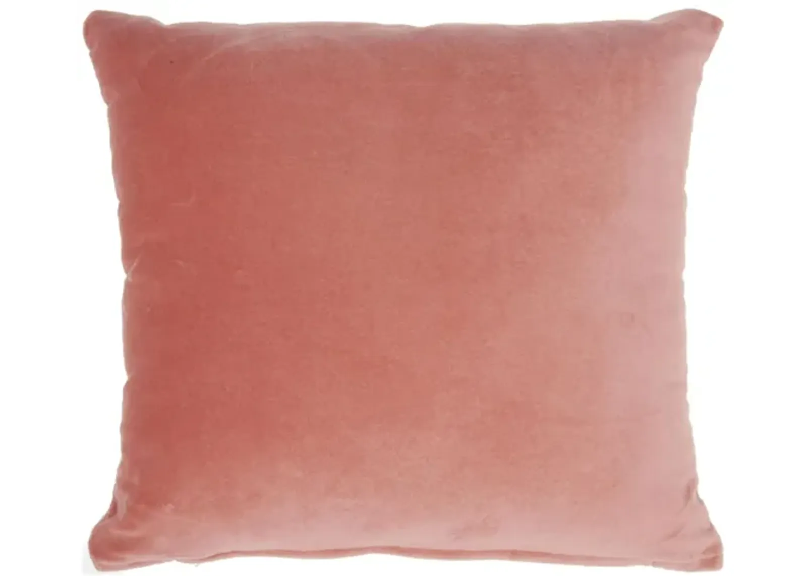 Nourison Solid Velvet Throw Pillow in Blush by Nourison