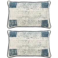 Taormina Lumbar Pillow set of 2 in Blue/Creme by Safavieh