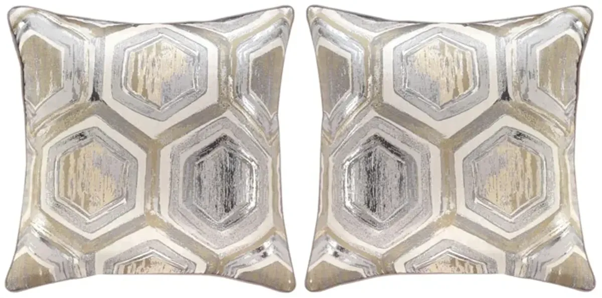 Meiling Pillow Set - 2 Pc. in Metallic by Ashley Express