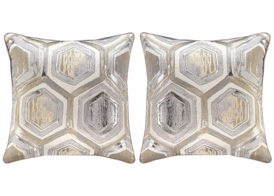 Meiling Pillow Set - 2 Pc. in Metallic by Ashley Express