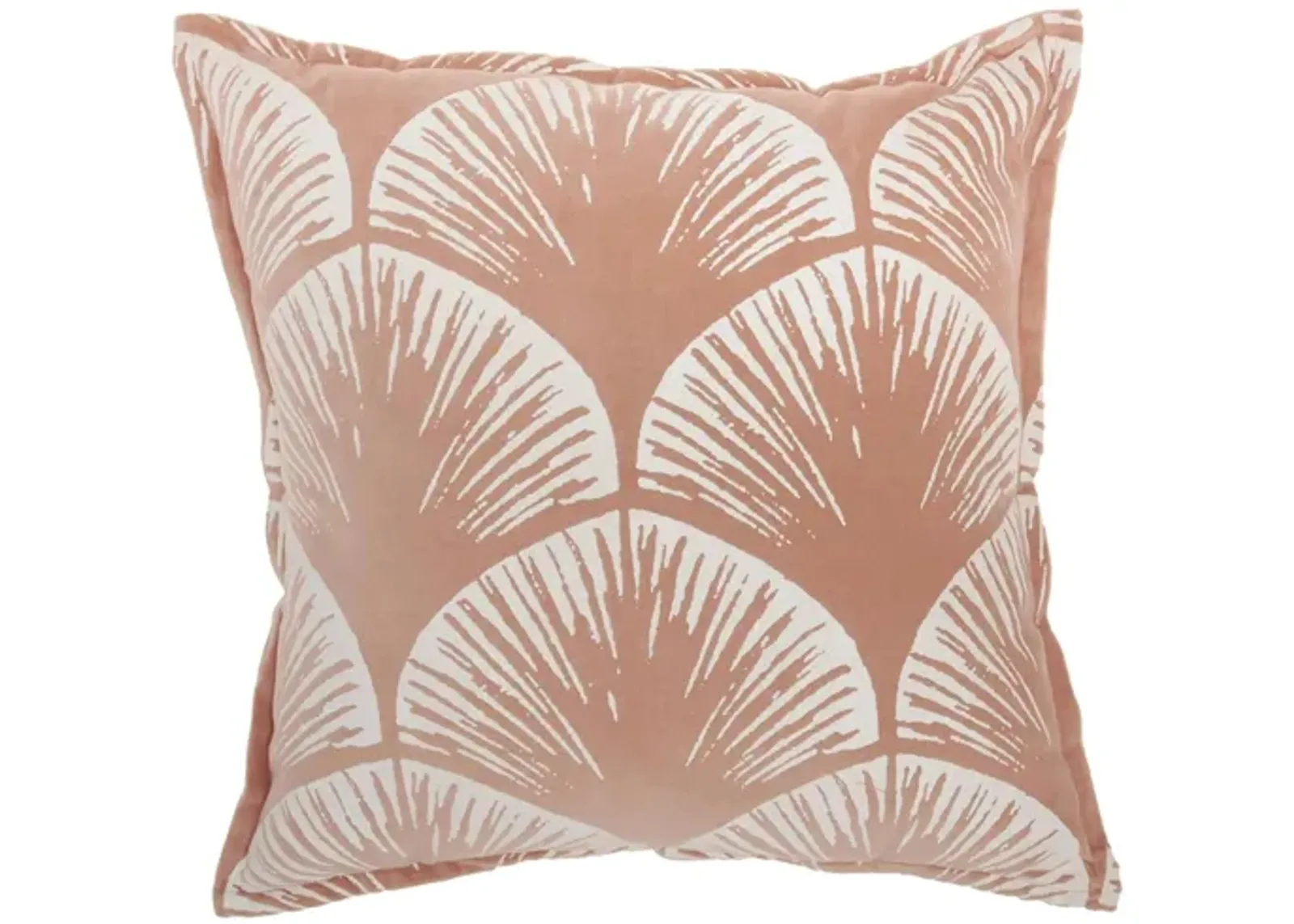 Mina Victory Velvet Scallops Coral Throw Pillow in Coral by Nourison