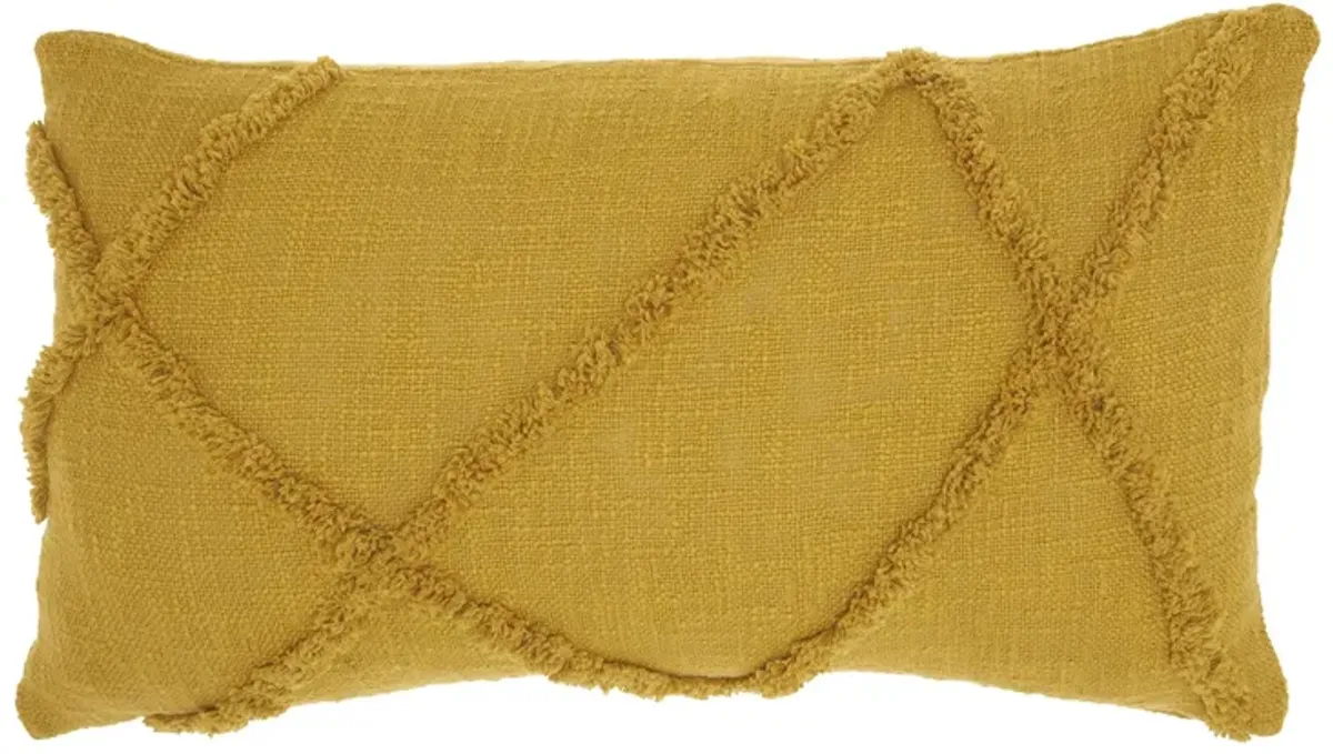 Mina Victory Diamond Rectangular Throw Pillow in Mustard by Nourison