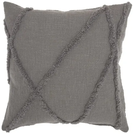 Mina Victory 24" Diamond Throw Pillow in Gray by Nourison