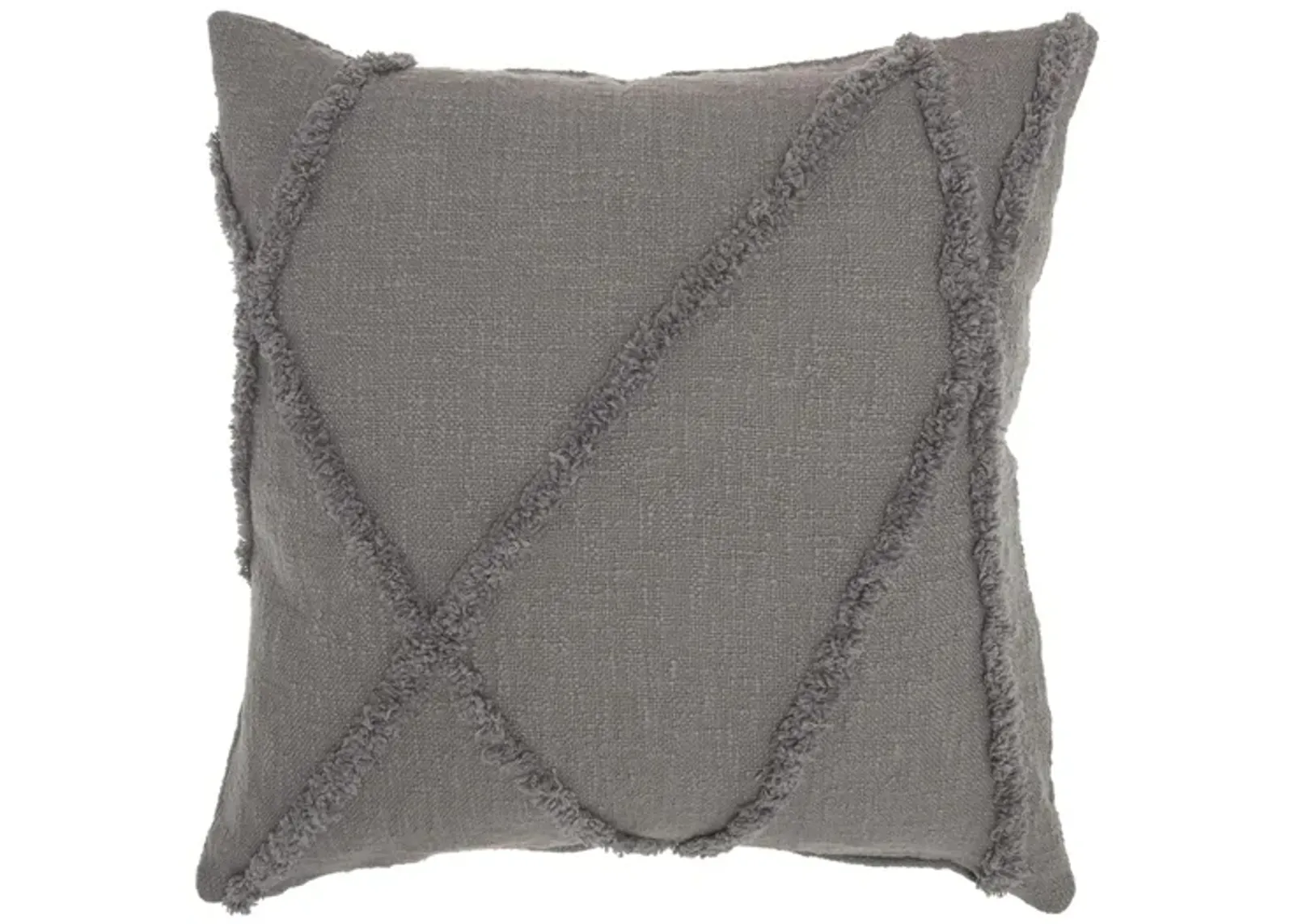 Mina Victory 24" Diamond Throw Pillow in Gray by Nourison