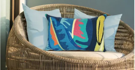 Visions III Banana Plant Accent Pillow in Aqua by Trans-Ocean Import Co Inc