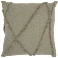 Mina Victory 24" Diamond Throw Pillow in Sage by Nourison