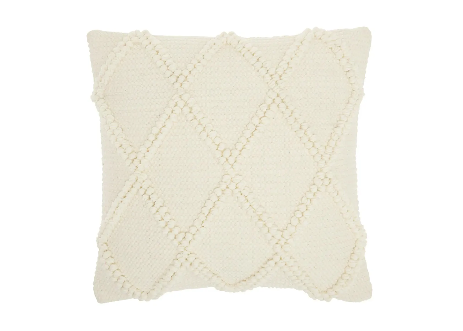 Mina Victory Diamond Lattice Throw Pillow in Ivory by Nourison