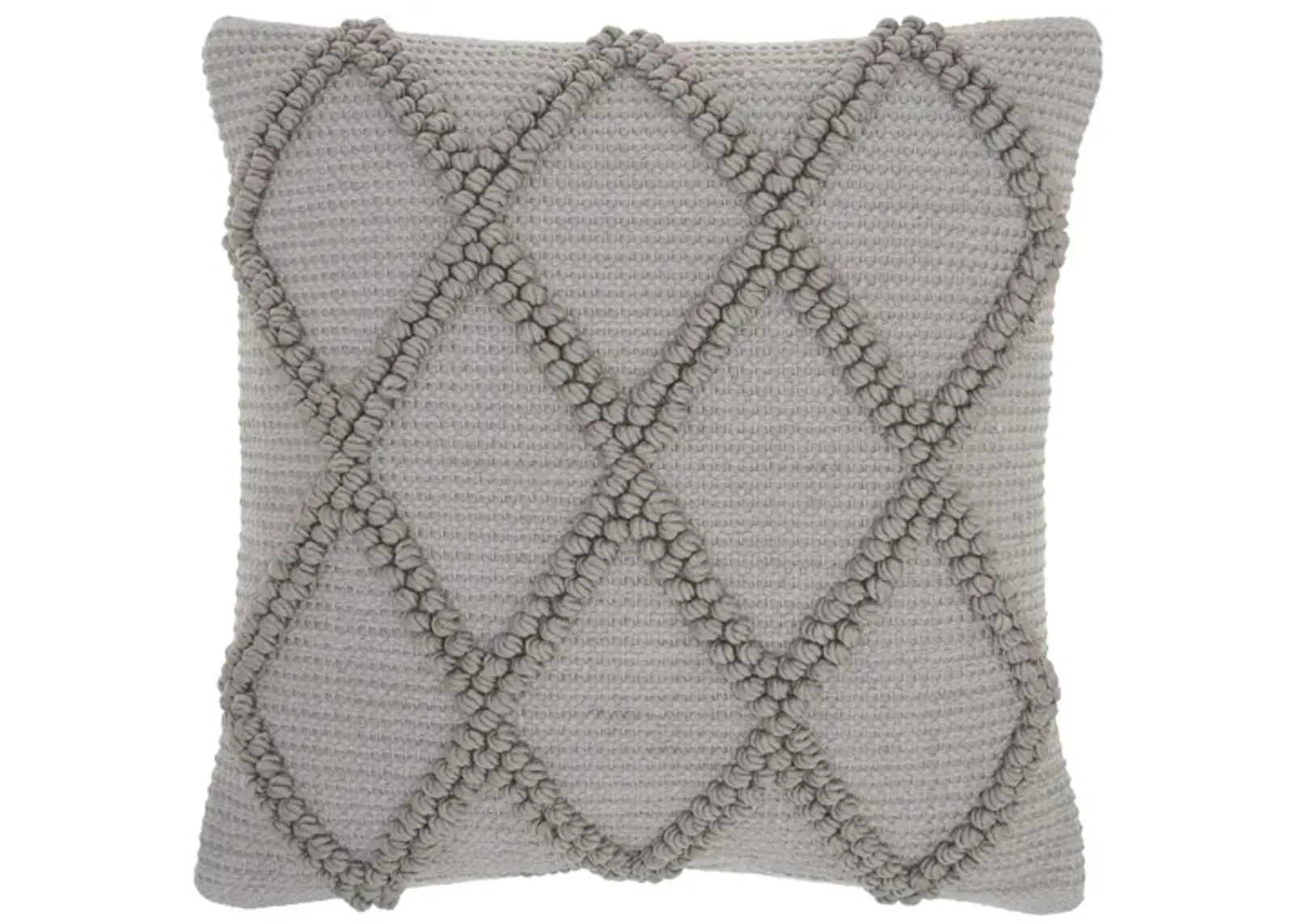 Mina Victory Diamond Lattice Throw Pillow in Light Gray by Nourison