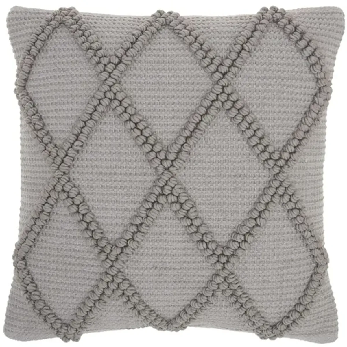 Mina Victory Diamond Lattice Throw Pillow in Light Gray by Nourison