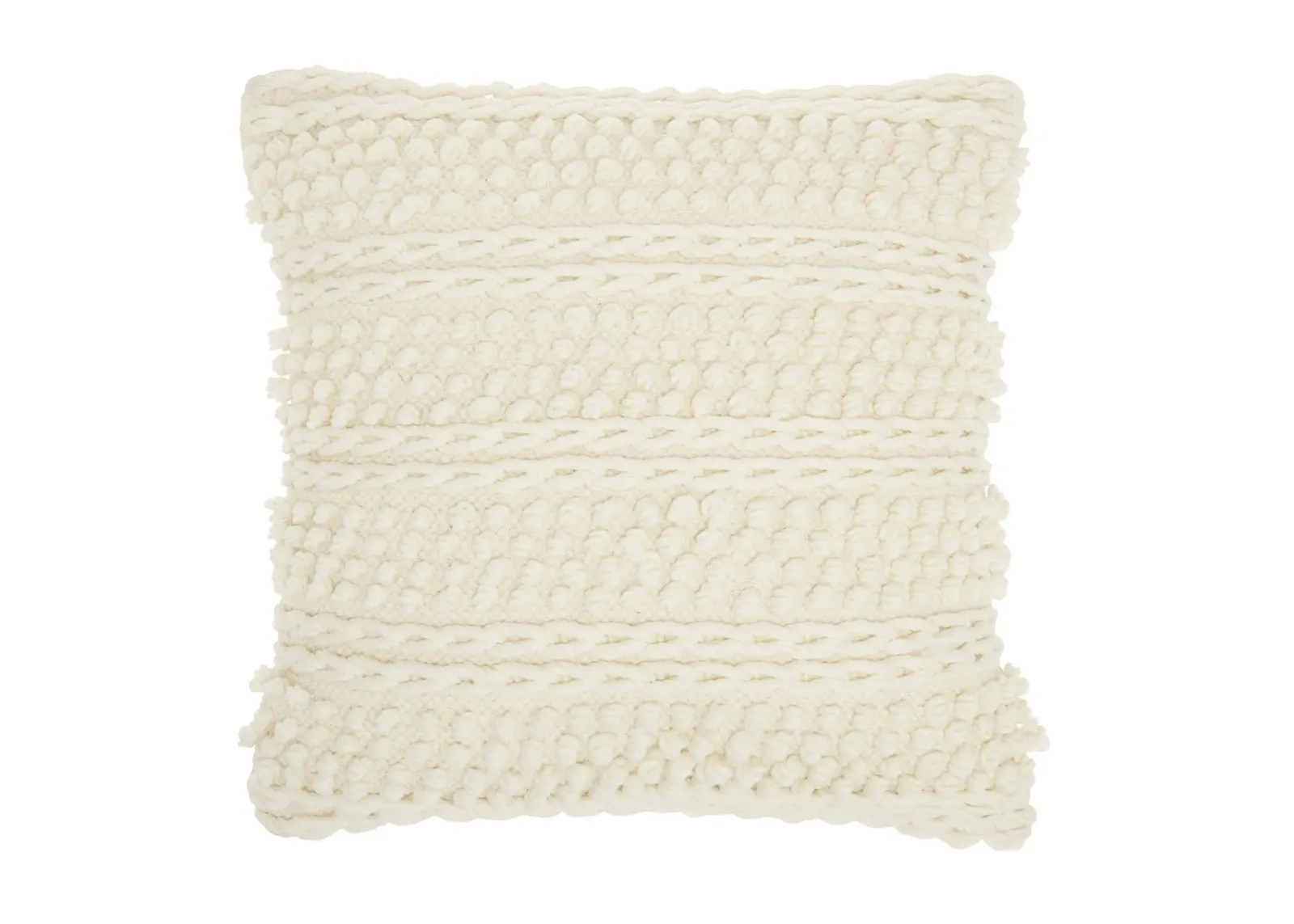 Mina Victory Woven Stripes Throw Pillow in Ivory by Nourison