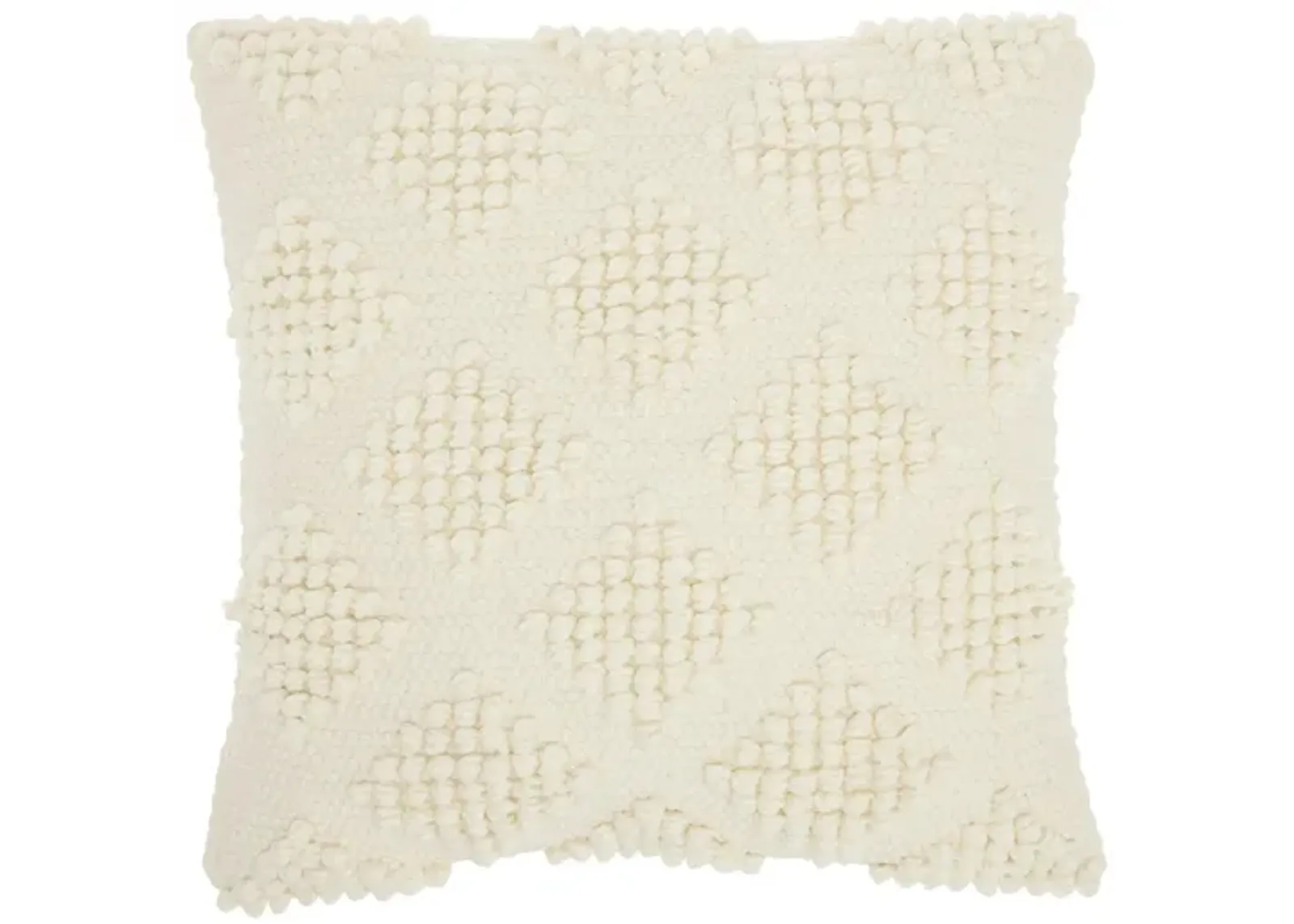 Mina Victory Woven Diamonds Throw Pillow in Ivory by Nourison