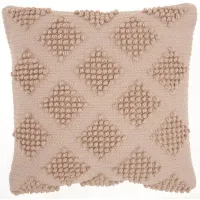 Mina Victory Woven Diamonds Throw Pillow in Blush by Nourison