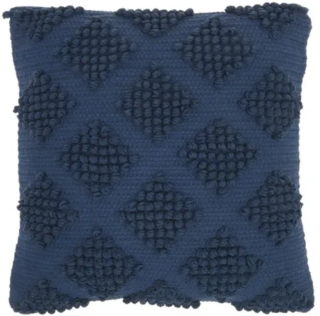 Mina Victory Woven Diamonds Throw Pillow in Navy by Nourison
