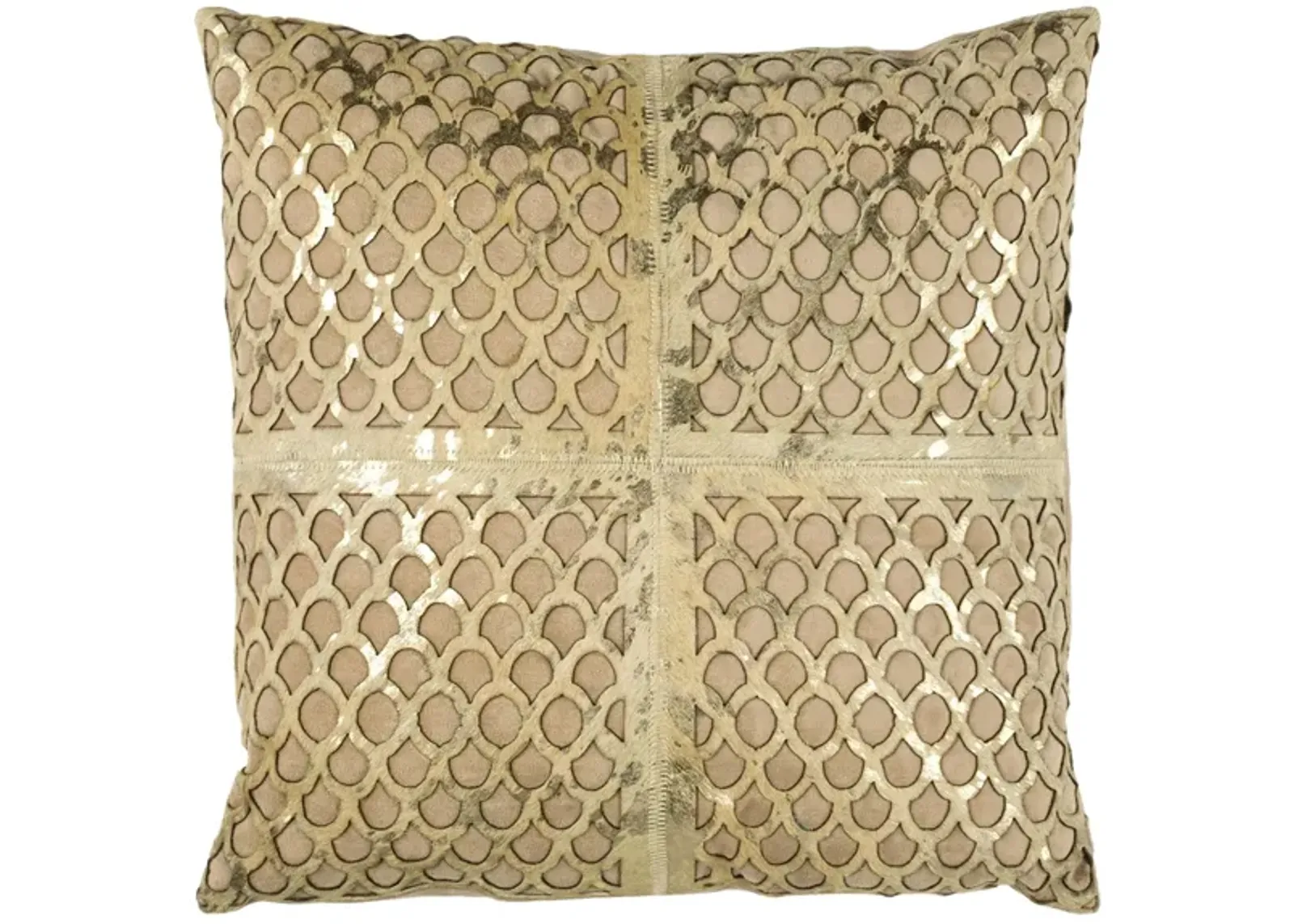 Metallic Throw Pillow in Gold / Beige by Safavieh