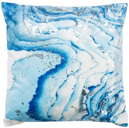 Abstract Throw Pillow in Blue / White by Safavieh