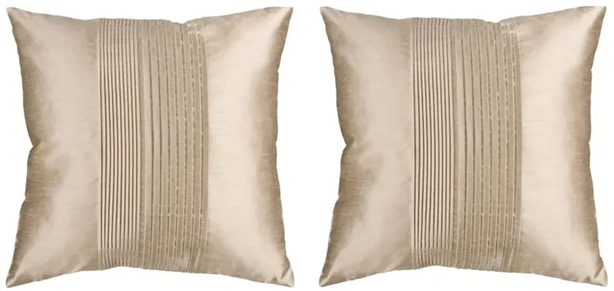 Solid Pleated 22" Throw Pillow Set - 2 Pc.