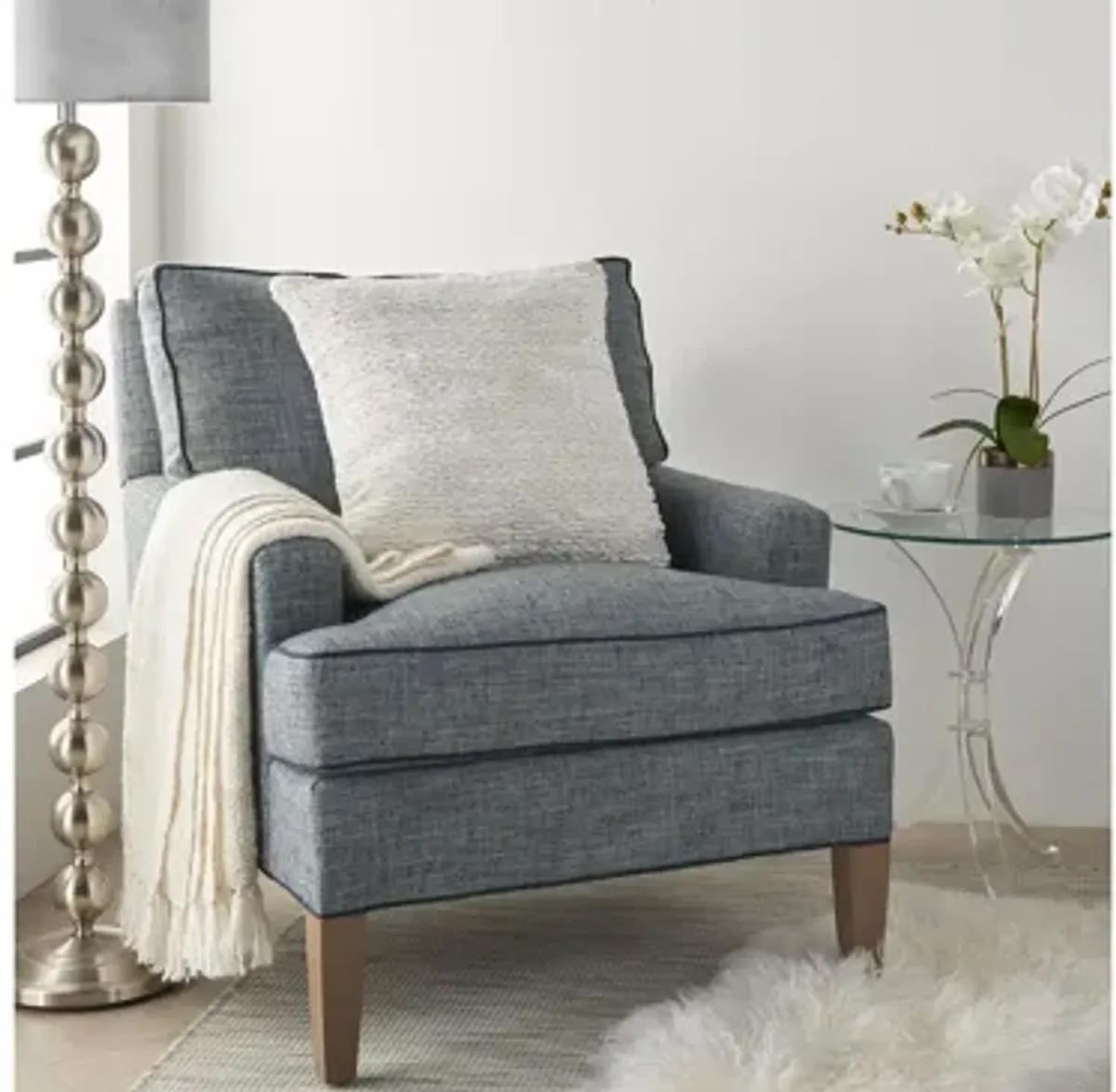 Mina Victory 20" Woven Ribbon Loops Throw Pillow