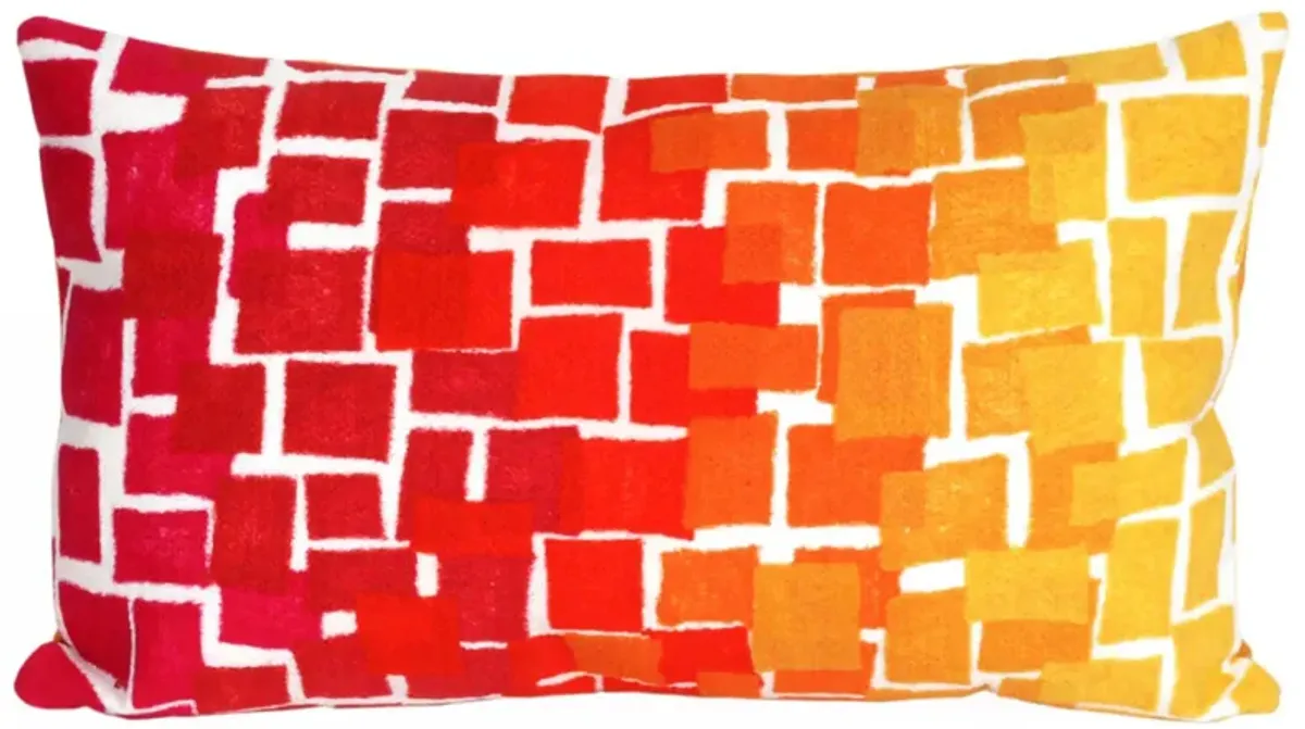 Liora Manne Visions II Ombre Tile Pillow in Red by Trans-Ocean Import Co Inc