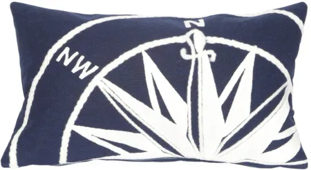 Liora Manne Visions II Compass Pillow in Navy by Trans-Ocean Import Co Inc