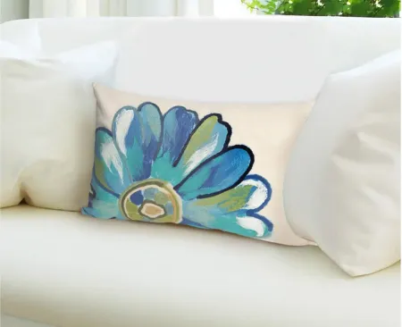 Liora Manne Visions III Daisy Pillow in Aqua by Trans-Ocean Import Co Inc