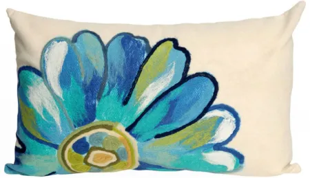 Liora Manne Visions III Daisy Pillow in Aqua by Trans-Ocean Import Co Inc
