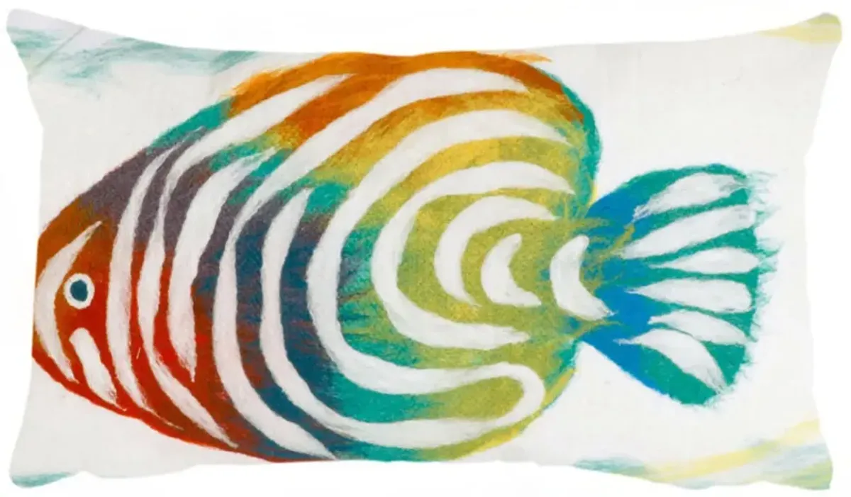 Liora Manne Visions III Rainbow Fish Pillow in Green by Trans-Ocean Import Co Inc