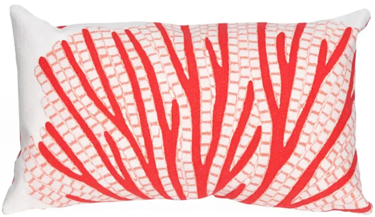 Liora Manne Visions III Coral Fan Pillow in Coral by Trans-Ocean Import Co Inc