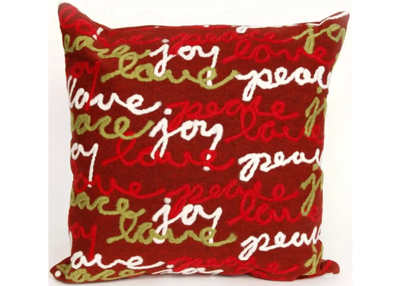 Liora Manne Visions III Peace Love Joy Pillow in Red by Trans-Ocean Import Co Inc