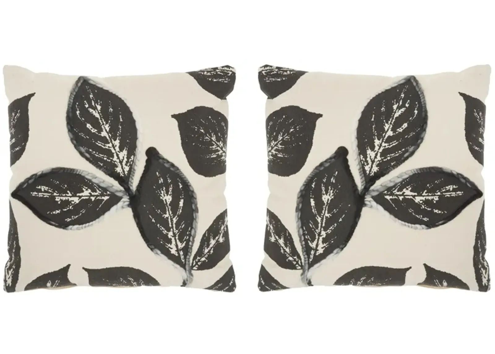 Leaf Throw Pillow Set - 2-pc. in Charcoal by Nourison