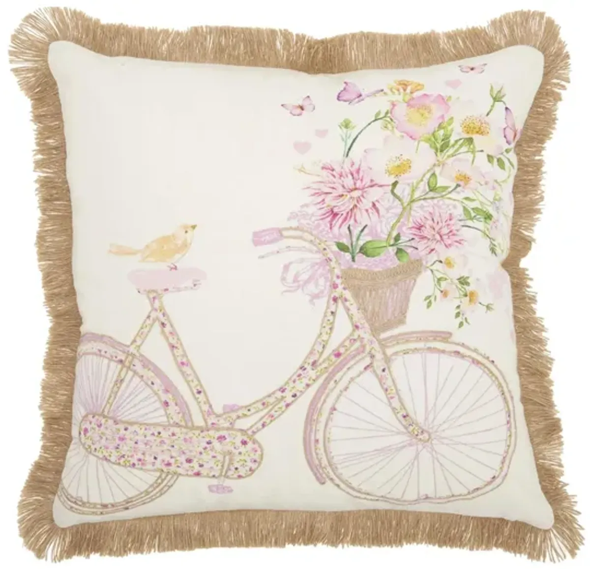 Mina Victory Bicycle Throw Pillow in Multicolor by Nourison