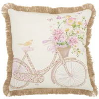 Mina Victory Bicycle Throw Pillow in Multicolor by Nourison